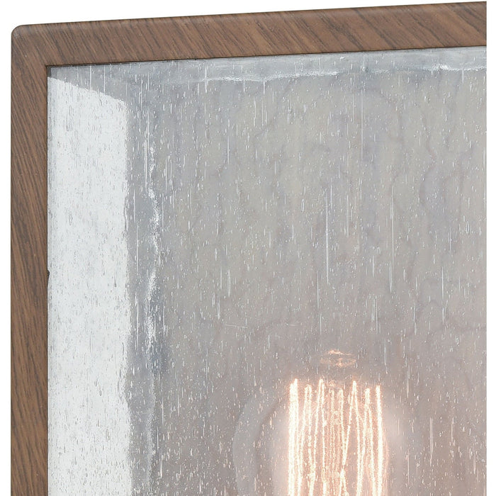 McKenzie Dark Wood Print Brushed Brass Outdoor Sconce - Outdoor Sconce
