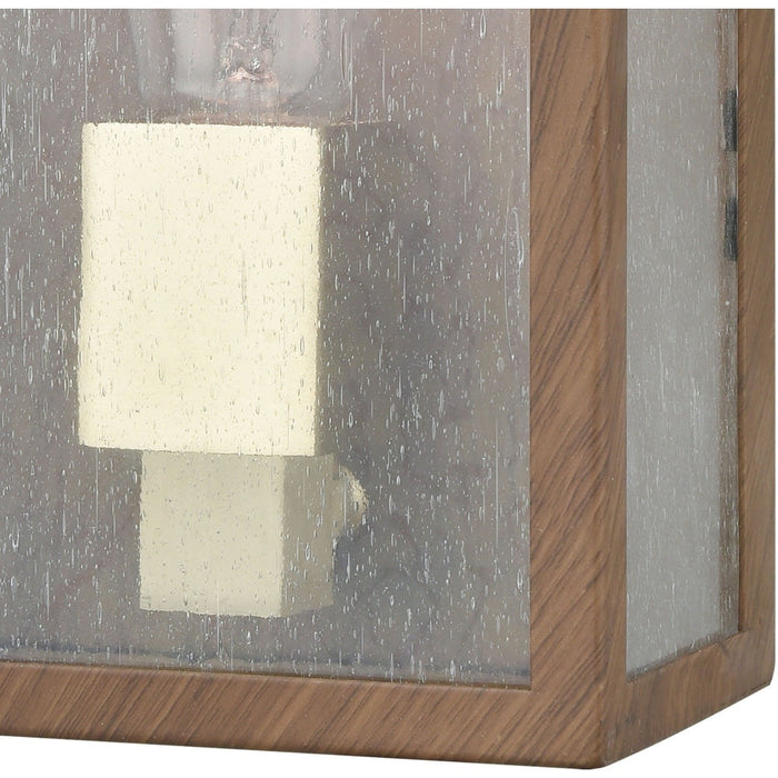 McKenzie Dark Wood Print Brushed Brass Outdoor Sconce - Outdoor Sconce