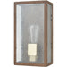 McKenzie Dark Wood Print Brushed Brass Outdoor Sconce - Outdoor Sconce
