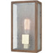 McKenzie Dark Wood Print Brushed Brass Outdoor Sconce - Outdoor Sconce