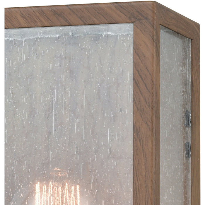 McKenzie Dark Wood Print Brushed Brass Outdoor Sconce - Outdoor Sconce