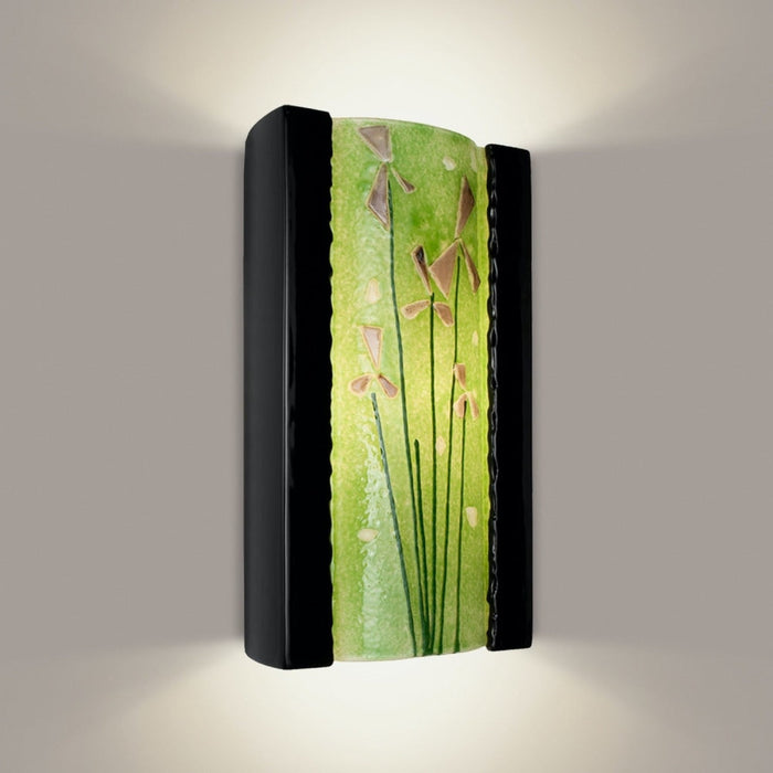 Meadow Black Gloss and Multi Lime Wall Sconce - Wall Sconce