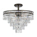 Mercer 6 Light Hand Cut Crystal English Bronze Ceiling Mount - Semi-Flushmounts
