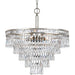 Mercer 6 Light Hand Cut Crystal Olde Silver Convertible Chandelier - Chandeliers
