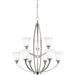 Metcalf Brushed Nickel LED Chandelier - Chandeliers