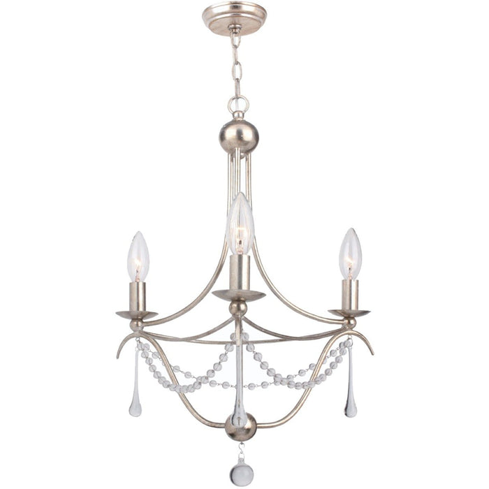 Metro 3 Light Antique Silver Mini Chandelier - Chandeliers