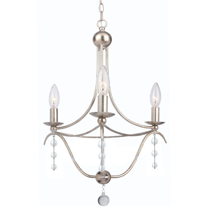 Metro 3 Light Antique Silver Mini Chandelier - Chandeliers