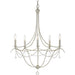 Metro 5 Light Crystal Beads Antique Silver Chandelier - Chandeliers