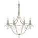 Metro 8 Light Crystal Beads Antique Silver Chandelier - Chandeliers