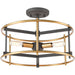 Millington Charcoal Brushed Brass Semi Flush Mount - Semi-Flushmounts