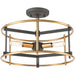 Millington Charcoal Brushed Brass Semi Flush Mount - Semi-Flushmounts