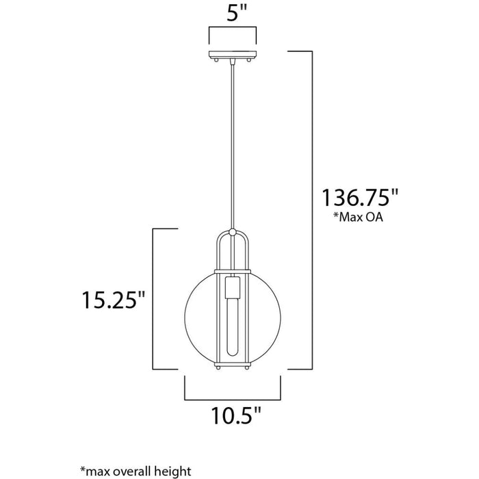 Minaret Polished Nickel Single Pendant - Pendants