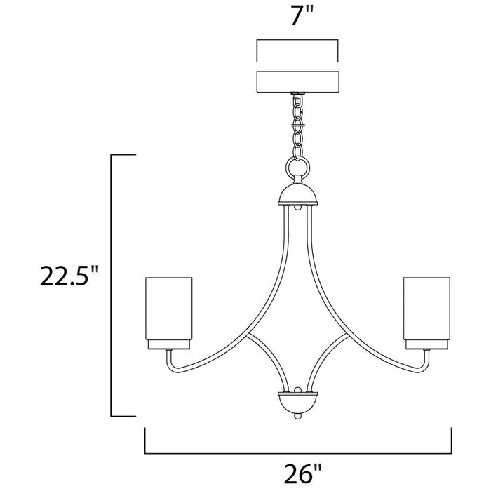 Mod Satin Nickel LED Chandelier - Chandeliers