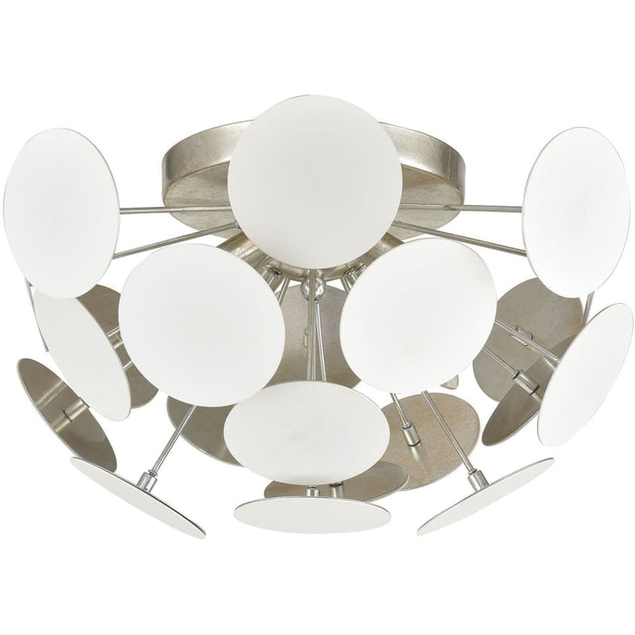 Modish Matte White Silver Leaf Flush Mount - Flushmounts