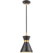 Modley Matte Black Brushed Brass Mini Pendant - Mini-Pendants