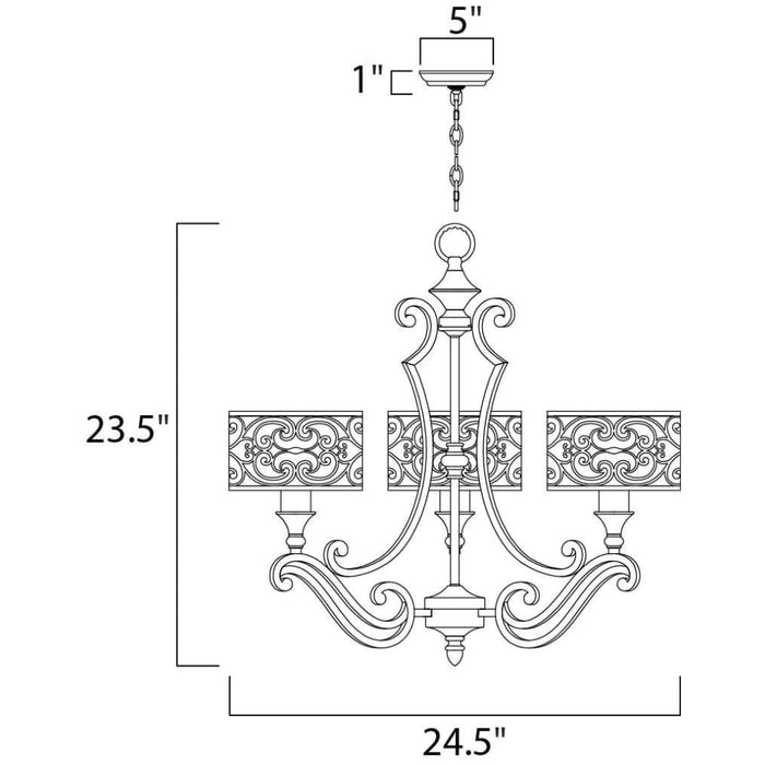 Mondrian Umber Bronze Chandelier - Chandeliers