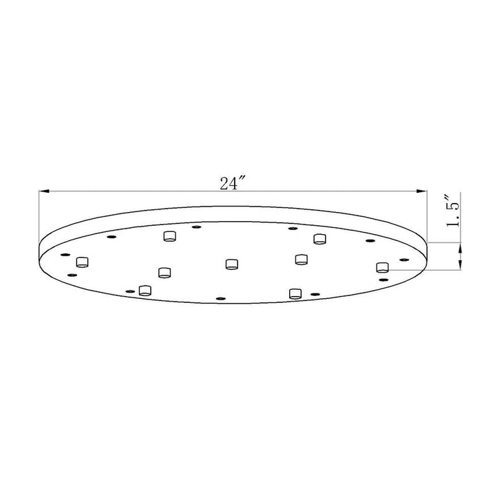 Multi Point Canopy Brushed Nickel 11 Light Z-Lite CP2411R-BN | theLightShop