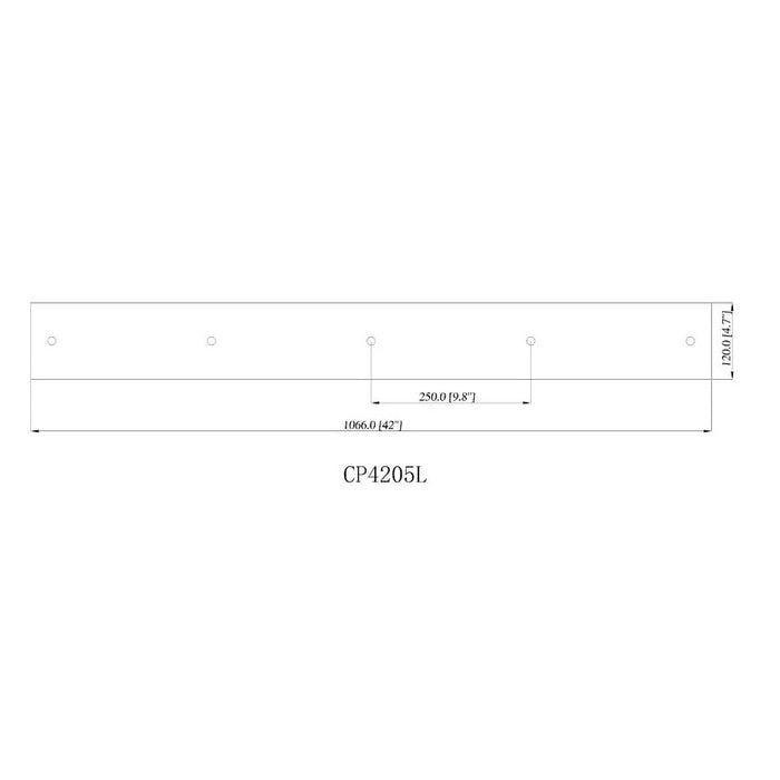 Multi Point Canopy Brushed Nickel 5 Light Linear Z-Lite CP4205L-BN | theLightShop