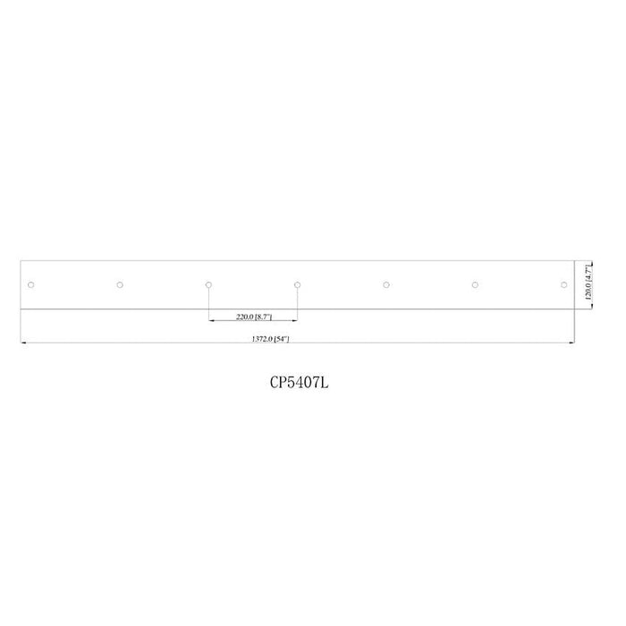 Multi Point Canopy Brushed Nickel 7 Light Linear Z-Lite CP5407L-BN | theLightShop