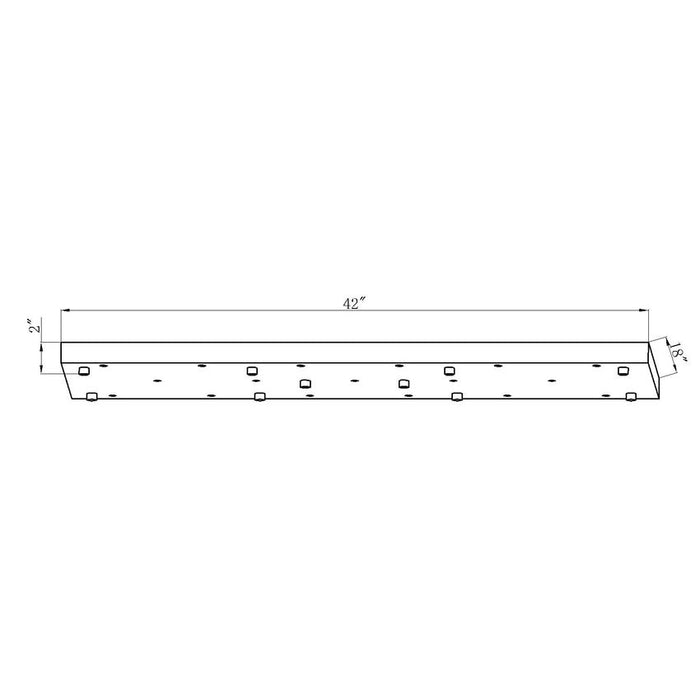 Multi Point Canopy Matte Black 17 Light Linear Z-Lite CP4217L-MB | theLightShop