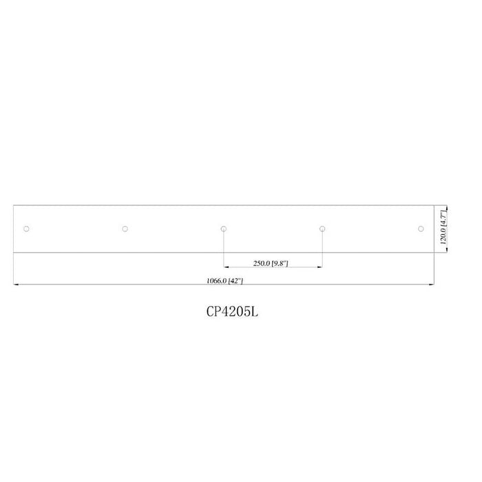 Multi Point Canopy Matte Black 5 Light Linear Z-Lite CP4205L-MB | theLightShop