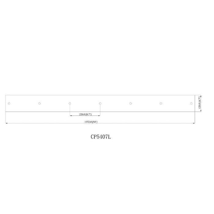 Multi Point Canopy Matte Black 7 Light Linear Z-Lite CP5407L-MB | theLightShop
