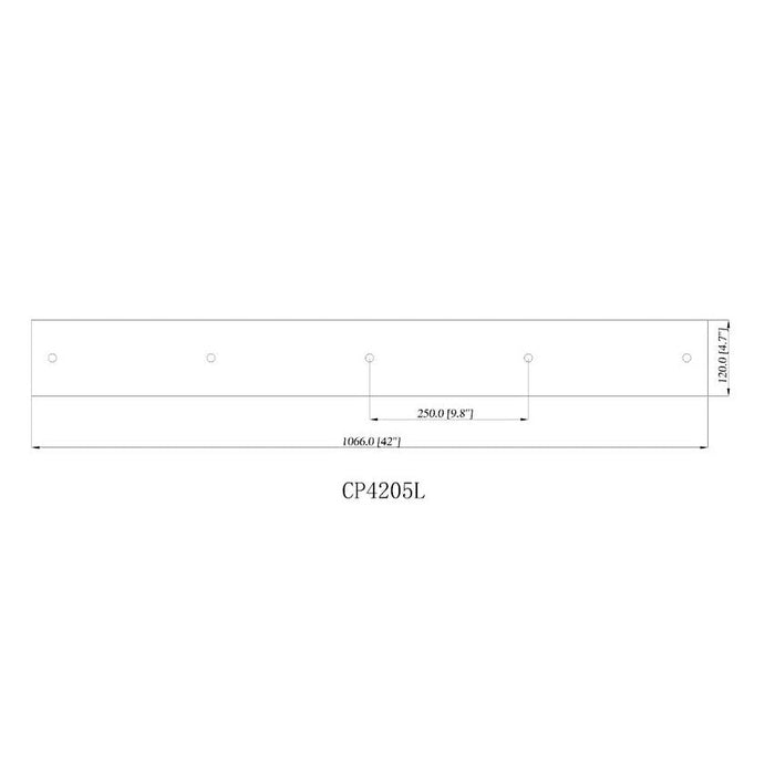 Multi Point Canopy Modern Gold 5 Light Linear Z-Lite CP4205L-MGLD | theLightShop