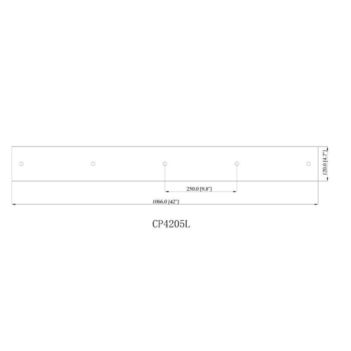 Multi Point Canopy Rubbed Brass 5 Light Linear Z-Lite CP4205L-RB | theLightShop