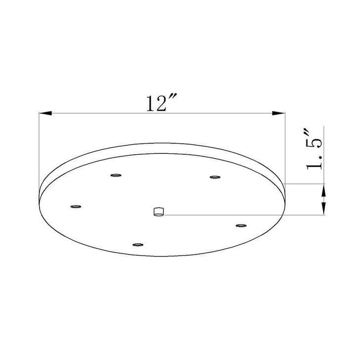Multi Point Canopy Rubbed Brass 5 Light Z-Lite CP1205R-RB | theLightShop