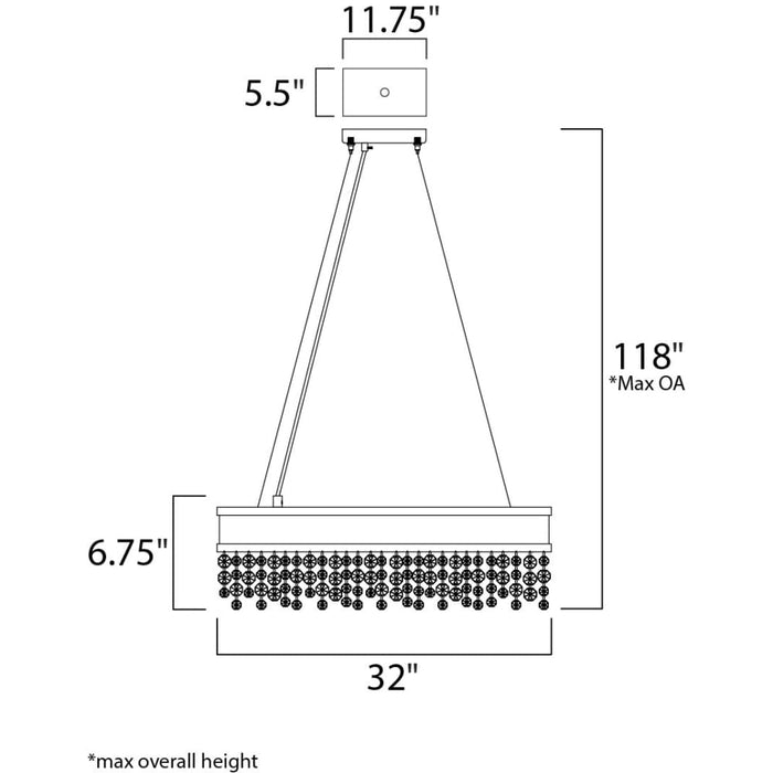 Mystic Polished Chrome LED Linear Pendant - Pendants