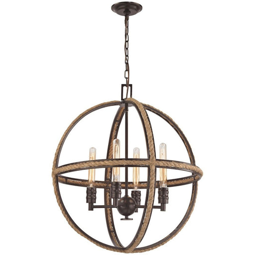 Natural Rope Oil Rubbed Bronze Chandelier - Chandeliers