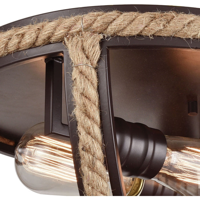 Natural Rope Oil Rubbed Bronze Flush Mount - Flushmounts