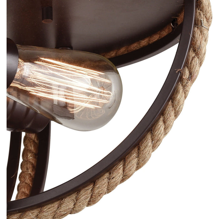 Natural Rope Oil Rubbed Bronze Flush Mount - Flushmounts