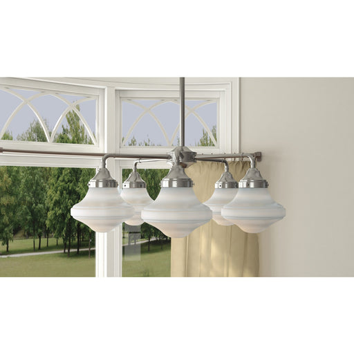 New School Satin Nickel LED Chandelier - Chandeliers