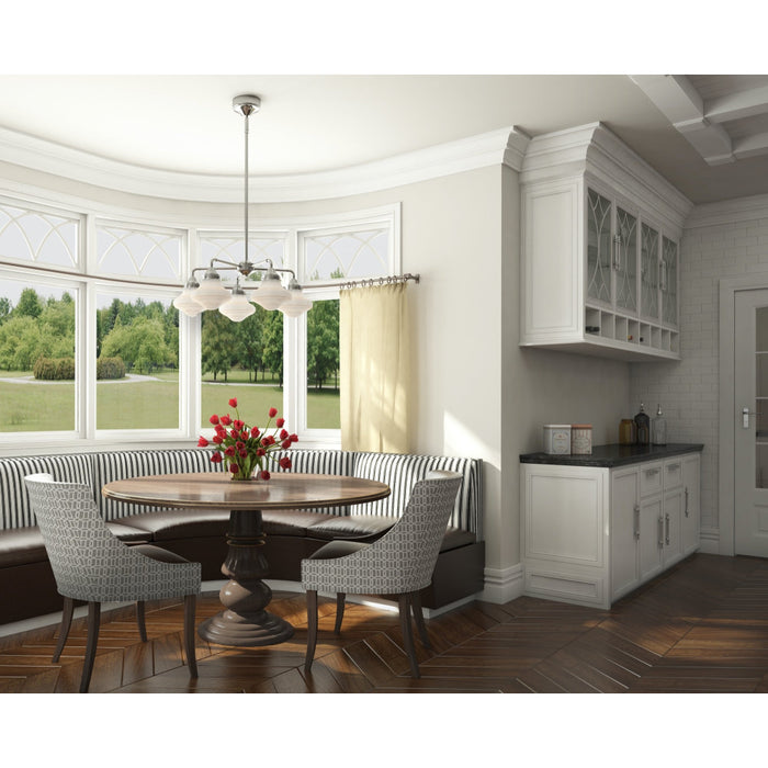 New School Satin Nickel LED Chandelier - Chandeliers