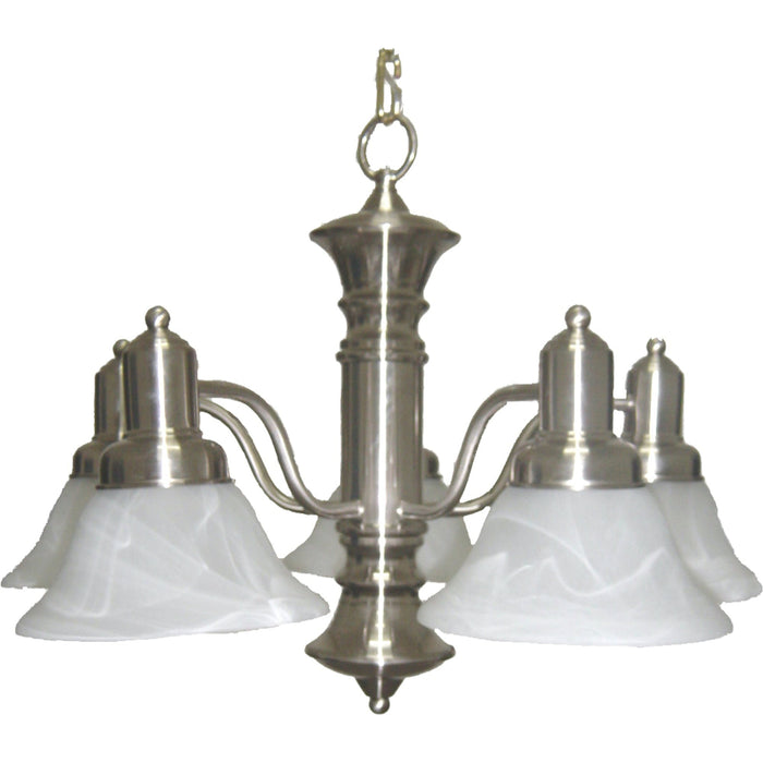 Newburg Satin Nickel Chandelier - Chandeliers