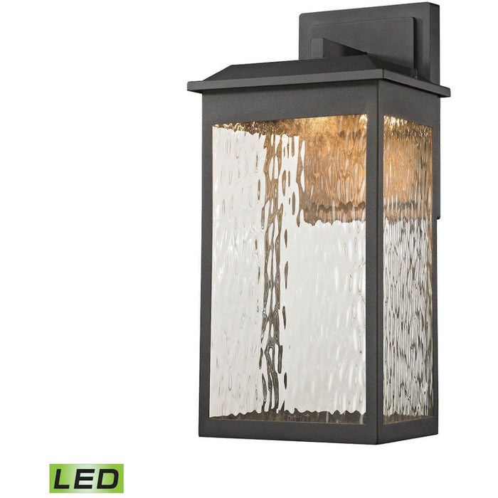 Newcastle Textured Matte Black LED Outdoor Sconce - Outdoor Sconce