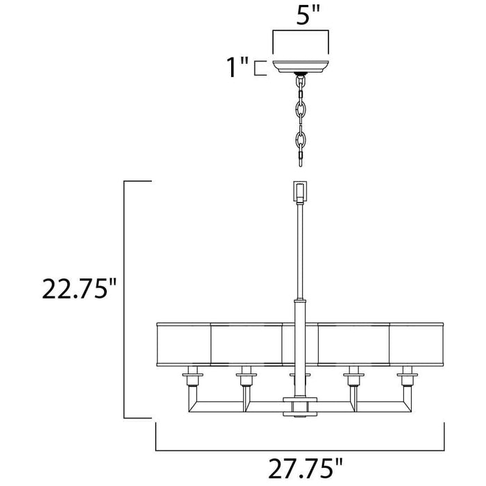 Nexus Satin Nickel Chandelier - Chandeliers