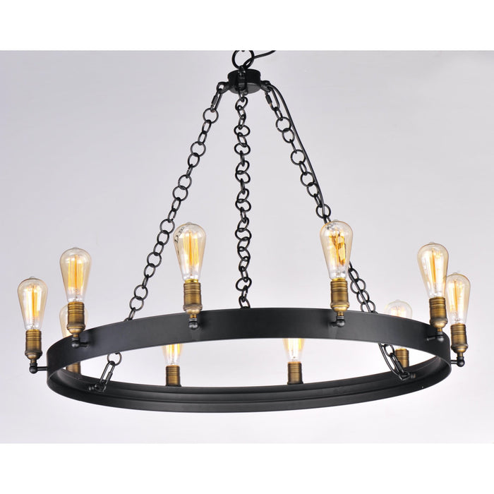 Noble Black / Natural Aged Brass Chandelier - Chandeliers