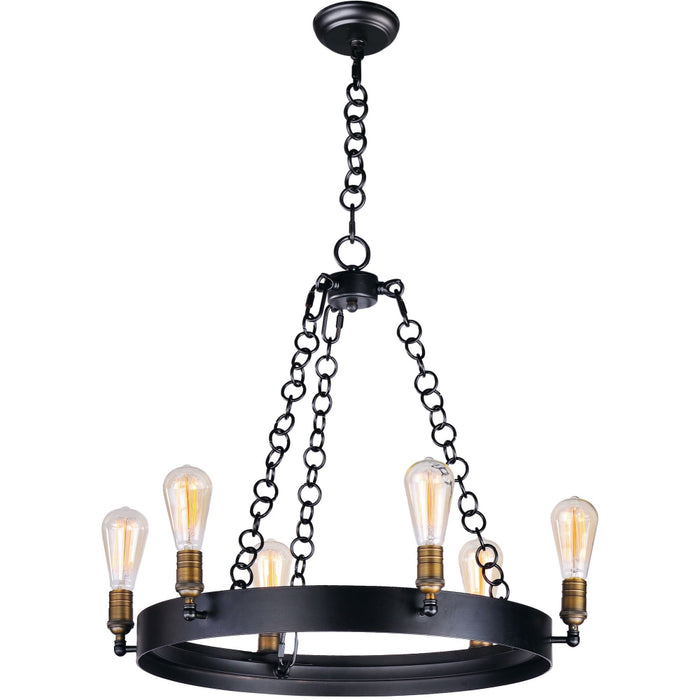 Noble Black / Natural Aged Brass Chandelier - Chandeliers