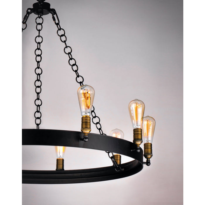 Noble Black / Natural Aged Brass Chandelier - Chandeliers