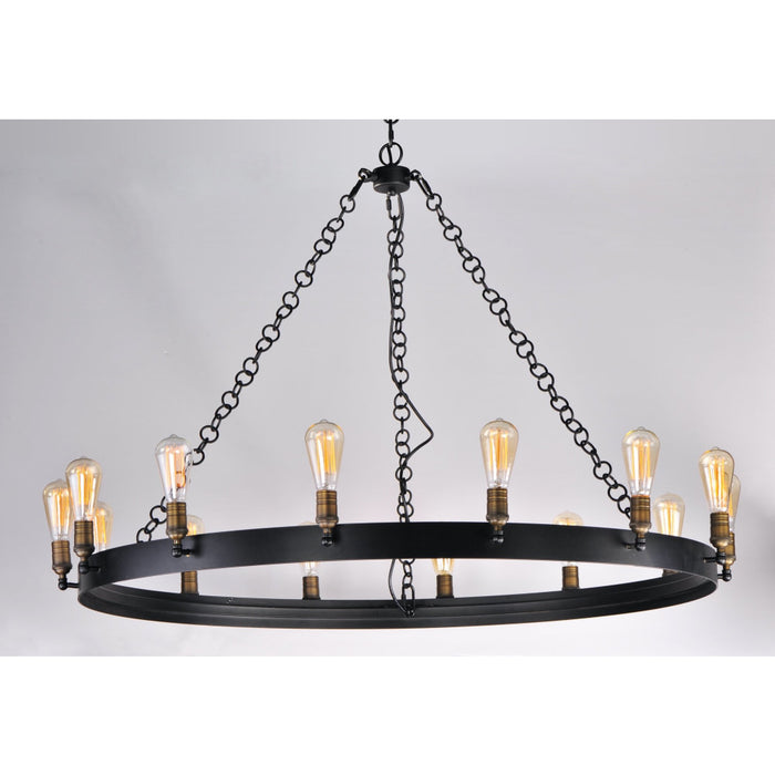 Noble Black / Natural Aged Brass Chandelier - Chandeliers