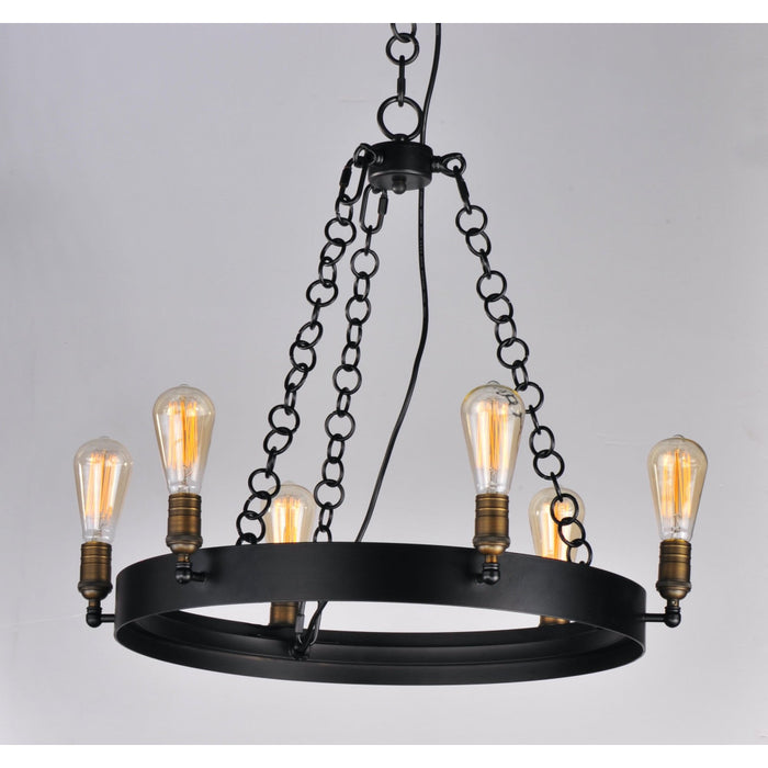 Noble Black / Natural Aged Brass Chandelier - Chandeliers