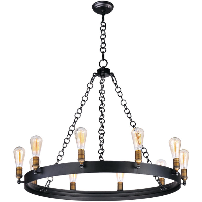 Noble Black / Natural Aged Brass Chandelier - Chandeliers