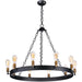 Noble Black / Natural Aged Brass Chandelier - Chandeliers