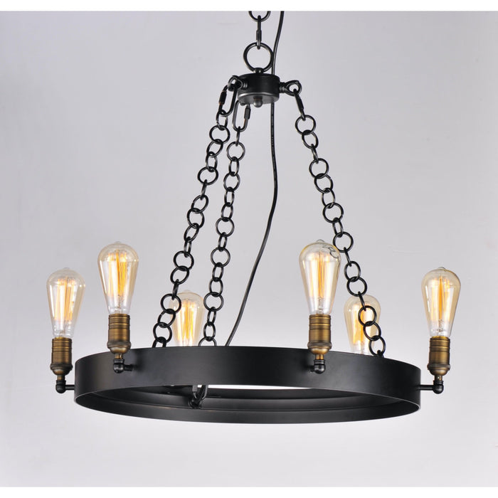 Noble Black / Natural Aged Brass Chandelier - Chandeliers