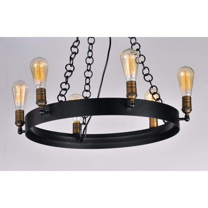 Noble Black / Natural Aged Brass Chandelier - Chandeliers