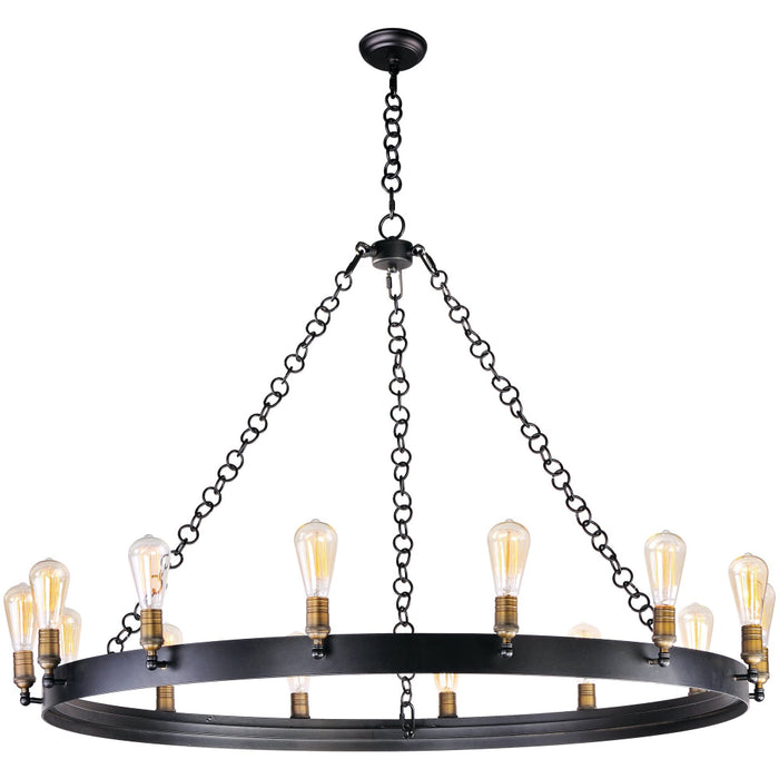 Noble Black / Natural Aged Brass Chandelier - Chandeliers