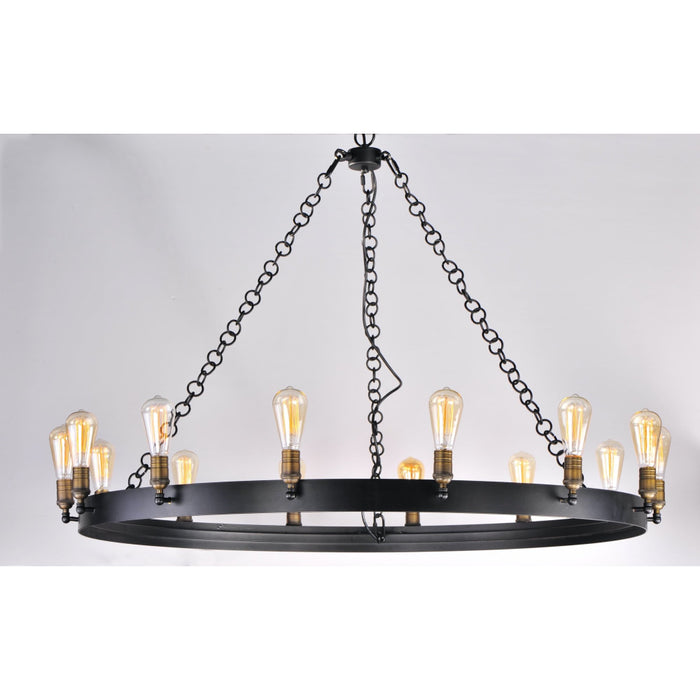 Noble Black / Natural Aged Brass Chandelier - Chandeliers