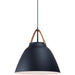 Nordic Tan Leather / Black Single Pendant - Pendants